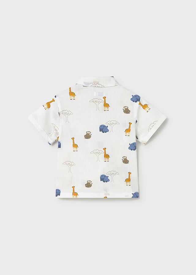 Camicia stampata animaletti neonato 
