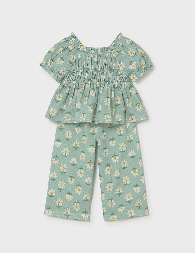 Completo stampato pantalone e blusa neonata 