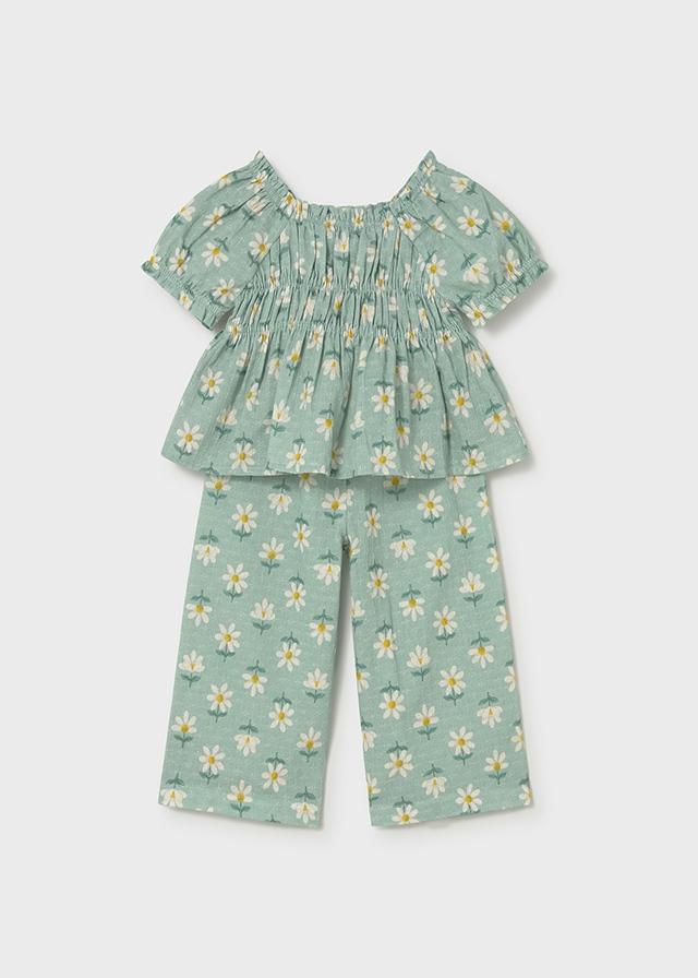 Completo stampato pantalone e blusa neonata 