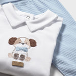 Completo ghettina e maglietta ricamata neonato 