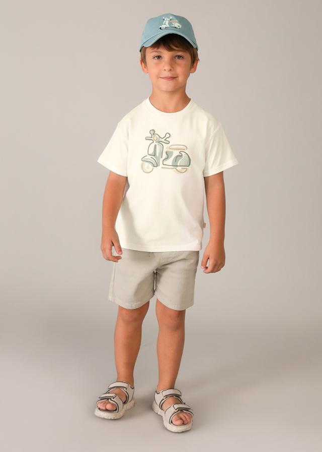 Maglietta con moto ricamata bambino 