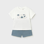 Complet 2  pezzi pantalone corto neonato 