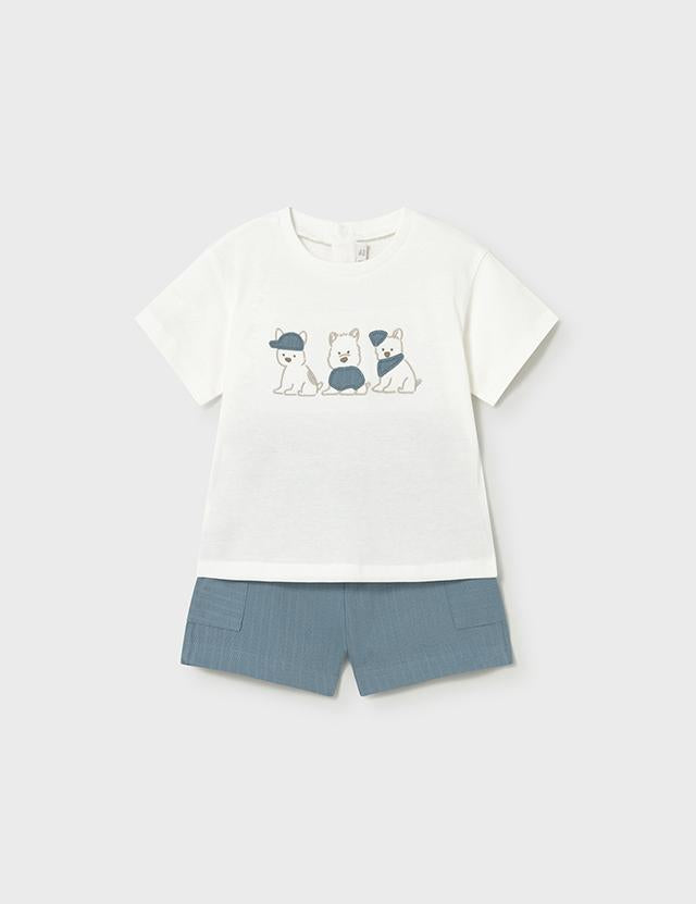 Complet 2  pezzi pantalone corto neonato 