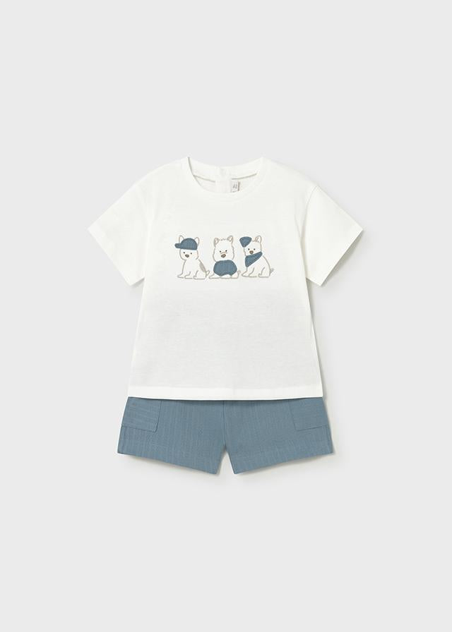 Complet 2  pezzi pantalone corto neonato 