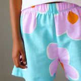 Completo shorts stampato e maglietta bambina 