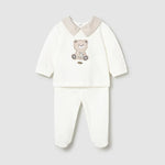 Completo ghettina e maglietta ricamata neonato 