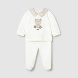 Completo ghettina e maglietta ricamata neonato 