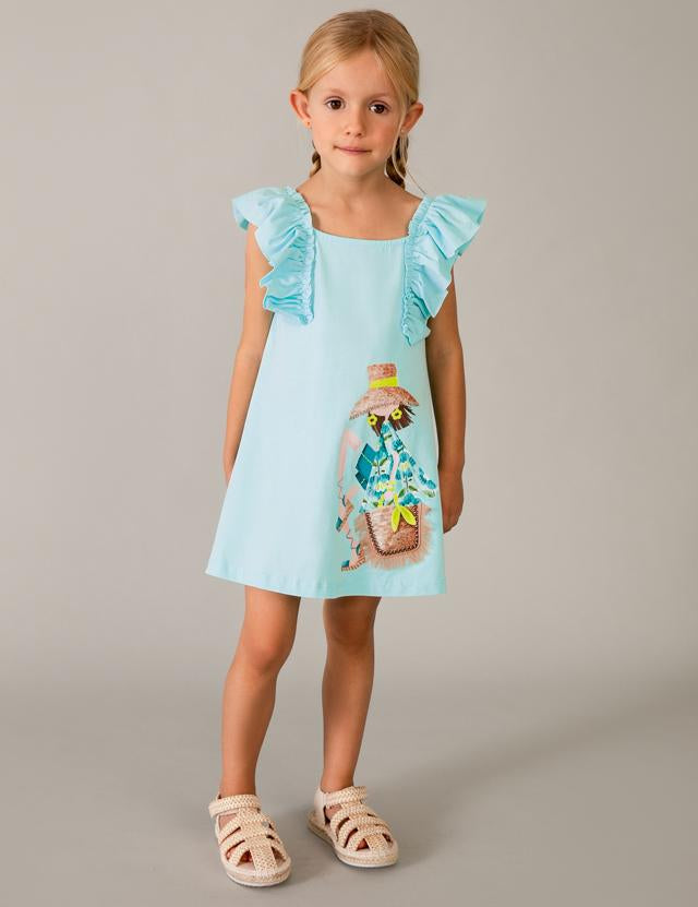 Vestito punto volant bambina 
