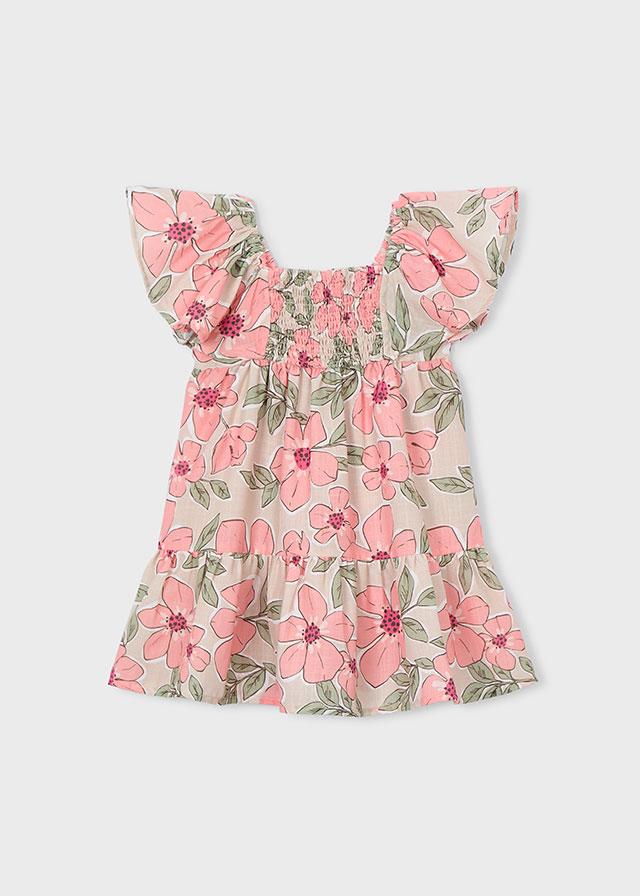 Vestito stampato nido d'ape bambina 
