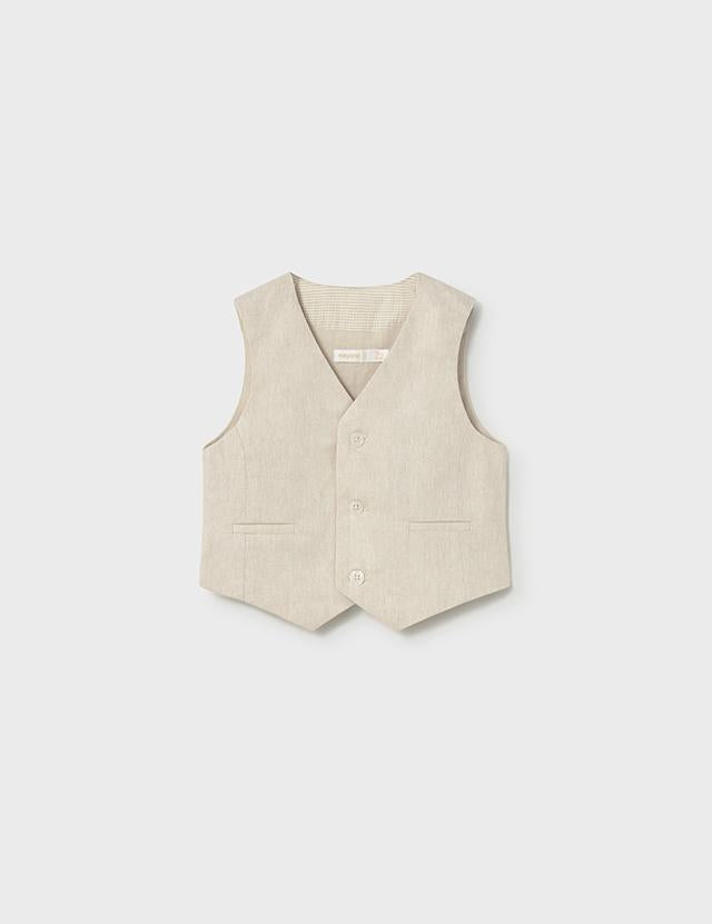 Gilet elegante in lino neonato<BR/> 