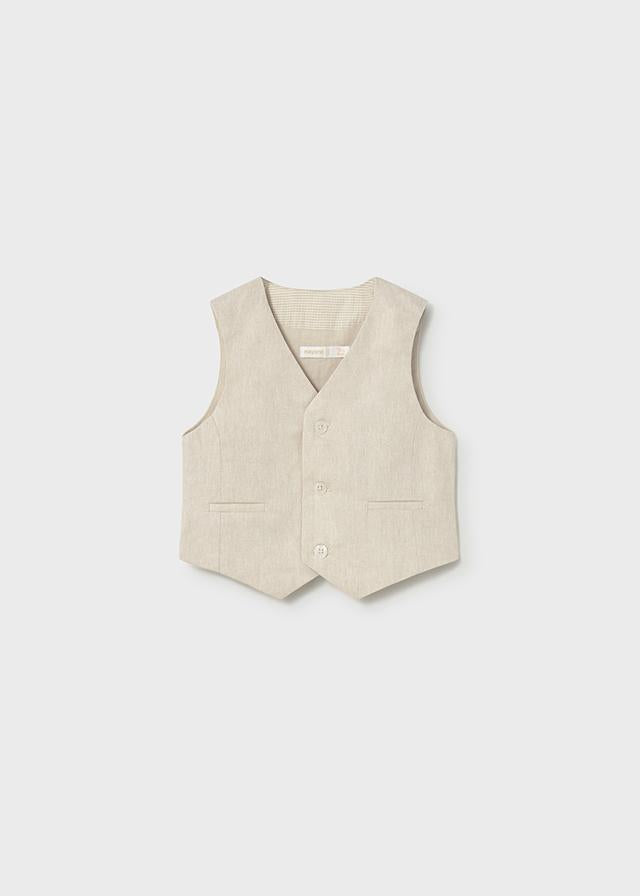 Gilet elegante in lino neonato<BR/> 