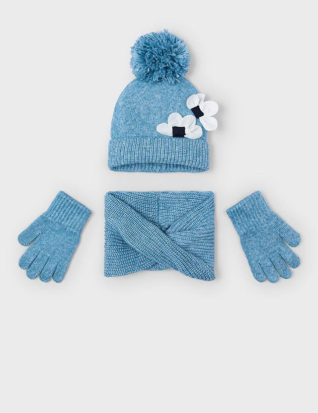 Set 3 pezzi sciarpa bambina 