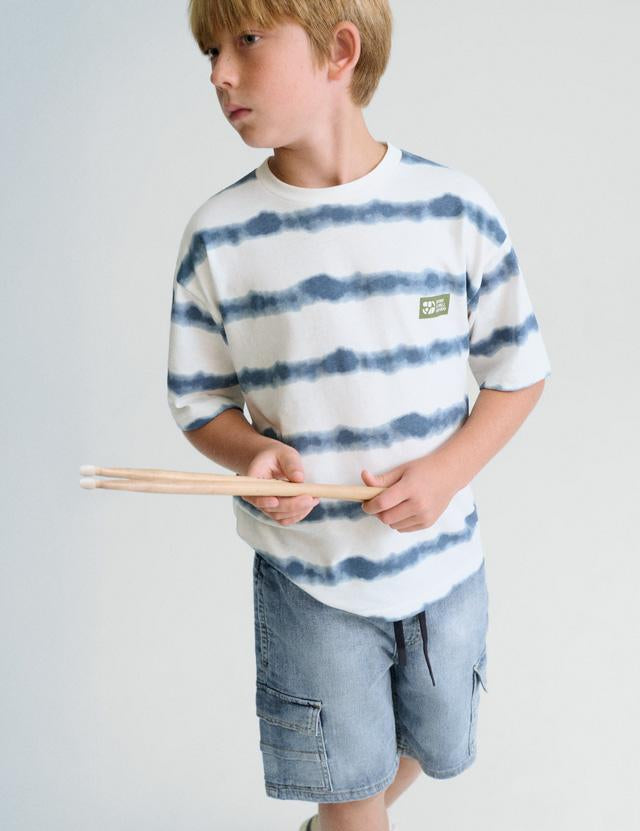 Bermuda cargo in denim ragazzo 