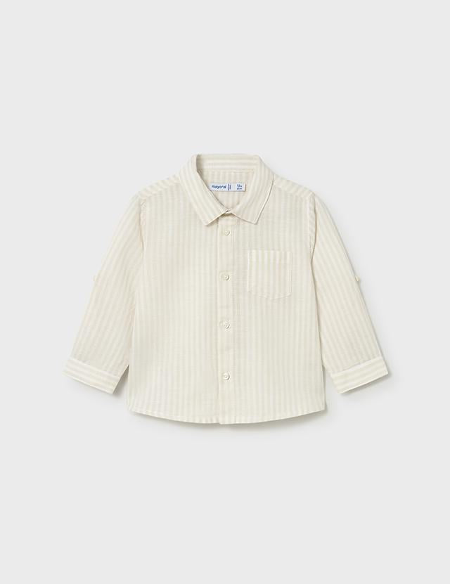 Camicia in lino manica lunga neonato 
