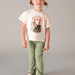 Maglietta con elastico per capelli stampato bambina 