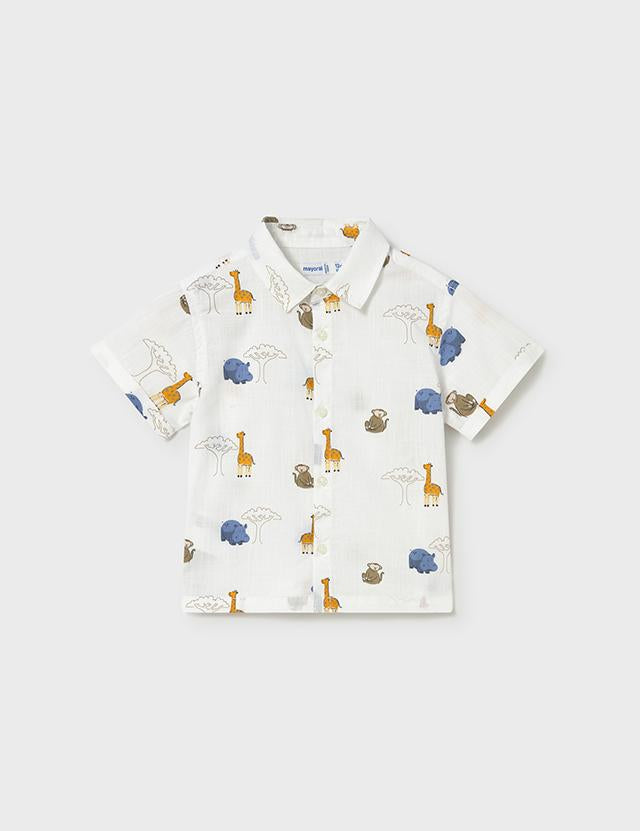 Camicia stampata animaletti neonato 