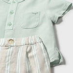 Completo pantaloncino e camicia neonato 