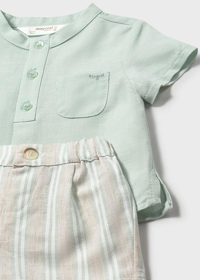 Completo pantaloncino e camicia neonato 