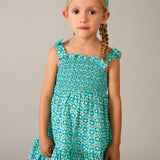 Vestito stampato con fascia abbinata bambina 