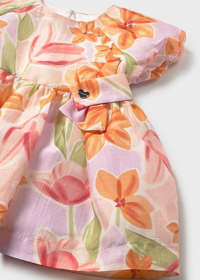 Vestito cerimonia stampato fiori neonata 