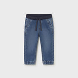 Pantalone jeans con cintura elasticizzata neonato 