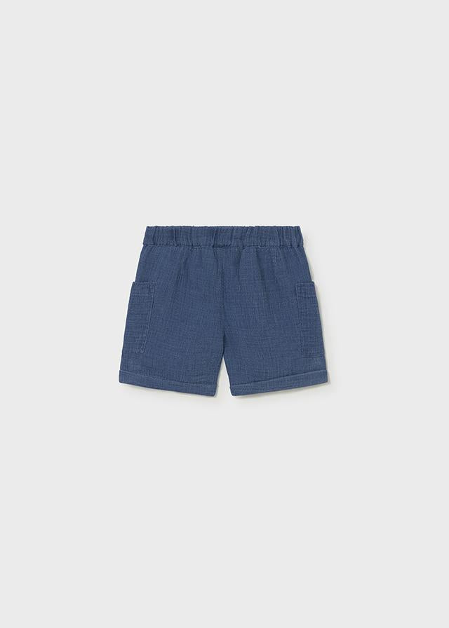 Bermuda bambula effetto jeans neonato 