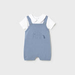 Completo salopette tricot body neonato 