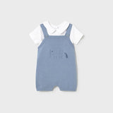 Completo salopette tricot body neonato 
