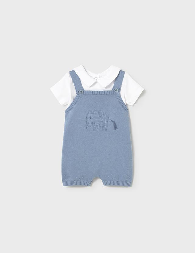 Completo salopette tricot body neonato 