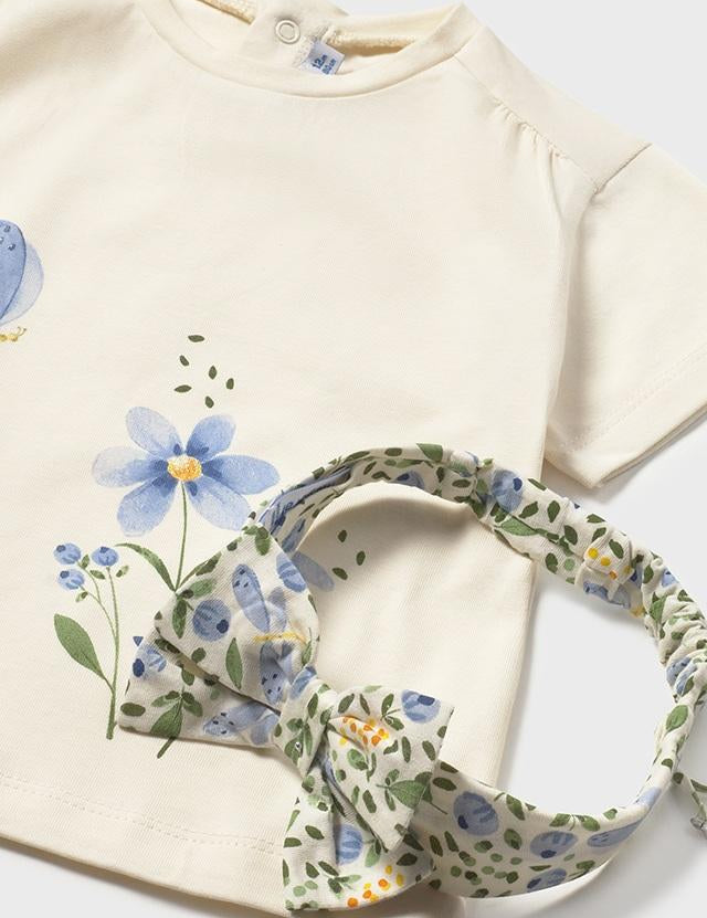 Maglietta con fascia stampata neonata 