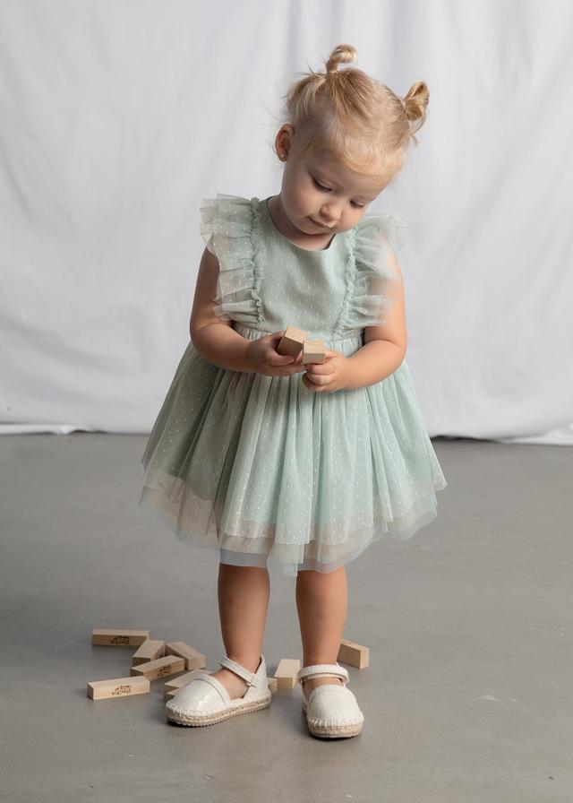 Vestito tulle con cerchietto neonata 