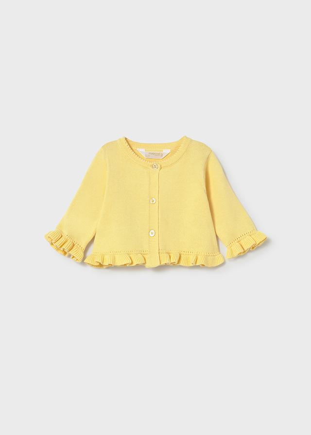 Completo 3 pezzi tricot neonata giallo 