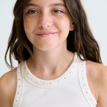 Maglietta modello canottiera costine ragazza 