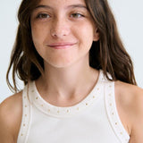 Maglietta modello canottiera costine ragazza 