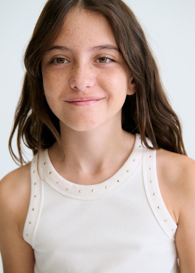 Maglietta modello canottiera costine ragazza 