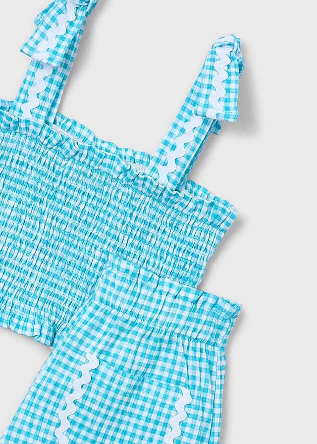 Completo shorts e top nido d'ape bambina 