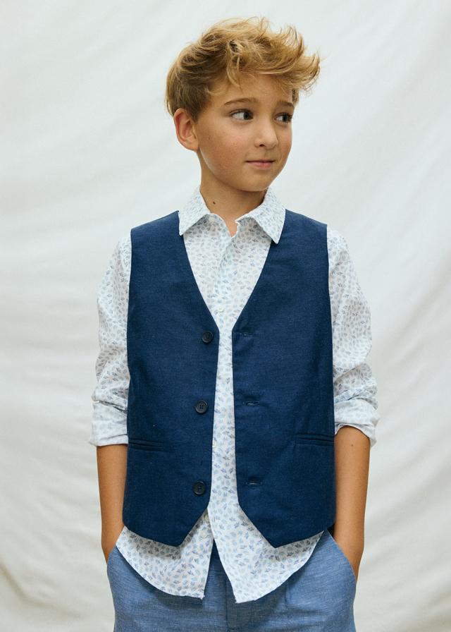 Gilet elegante in lino ragazzo 