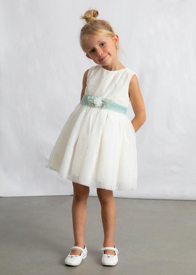 Vestito cerimonia tulle ricamato bambina 