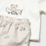 Completo pantaloncino e maglietta orsetto neonato 