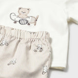 Completo pantaloncino e maglietta orsetto neonato 