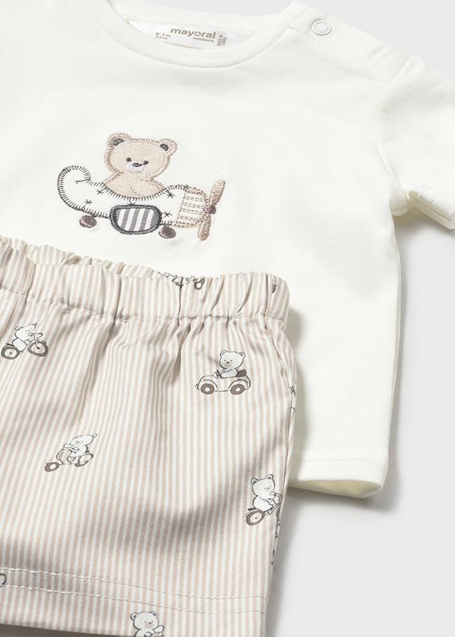 Completo pantaloncino e maglietta orsetto neonato 