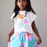 Completo shorts stampato e maglietta bambina 