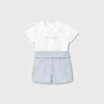 Completo cerimonia pantaloncino e camicia neonato 