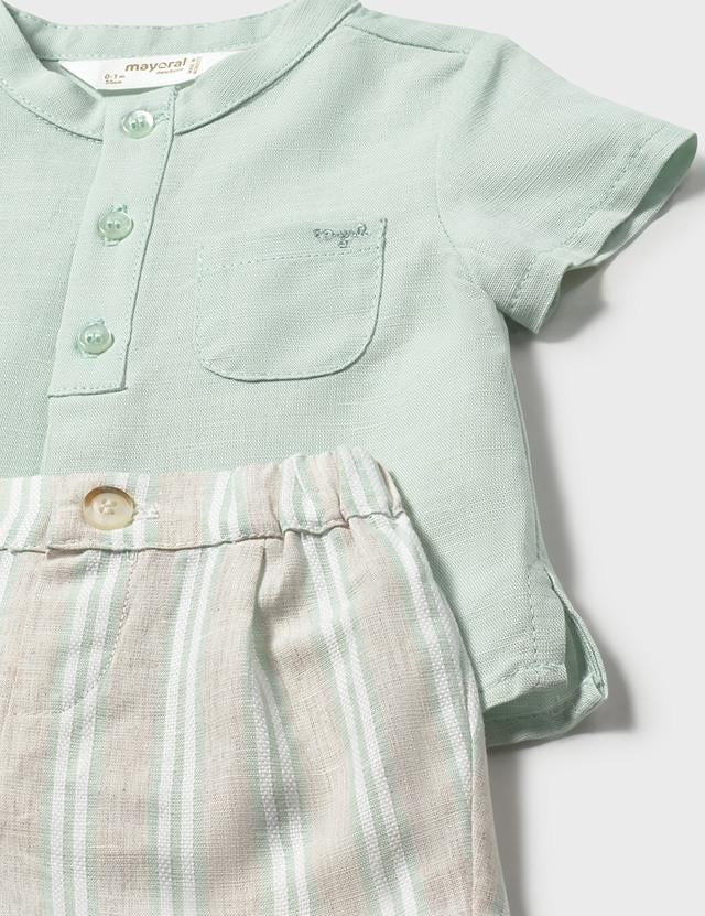 Completo pantaloncino e camicia neonato 