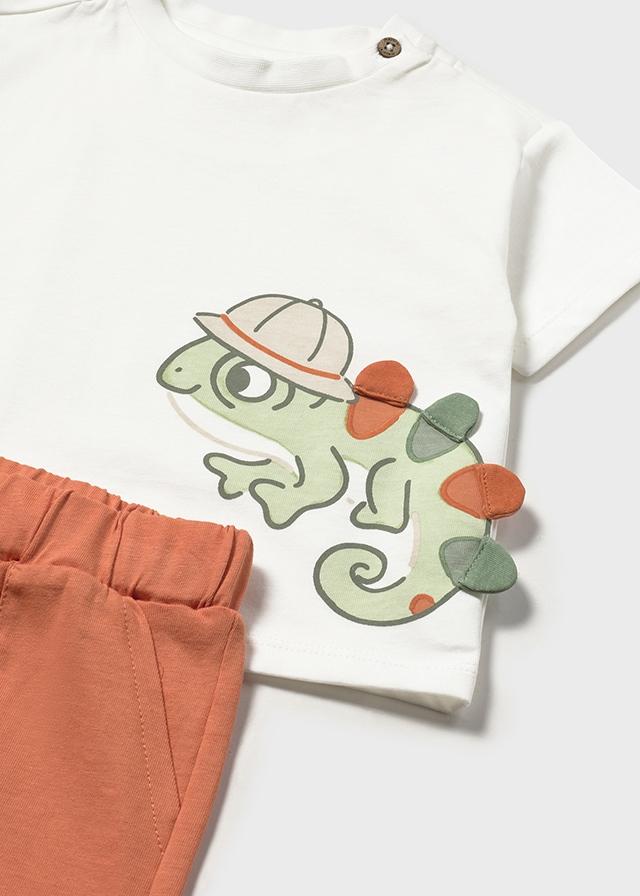 Completo in maglia bermuda e maglietta interattiva neonato 