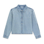 Camicia in denim con strass ragazza Guess 
