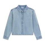 Camicia in denim con strass ragazza Guess 