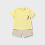 Completo 4 pezzi pantalone corto neonato 