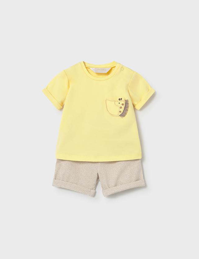Completo 4 pezzi pantalone corto neonato 