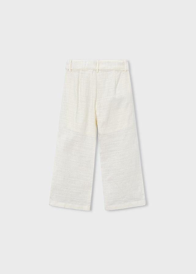 Pantalone in lino ricamato bambina 